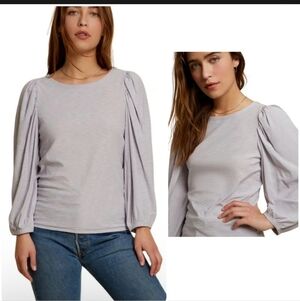NWT NATION LTD CECILIA BALLOON SLEEVE TEE LILAC SZ XS